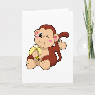 Baby-Affe mit Banane Karte