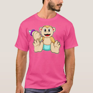 Baby Affe mit Flasche T-Shirt