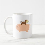Baby-Affe-Reiten auf einem Schwein Kaffeetasse (Links)
