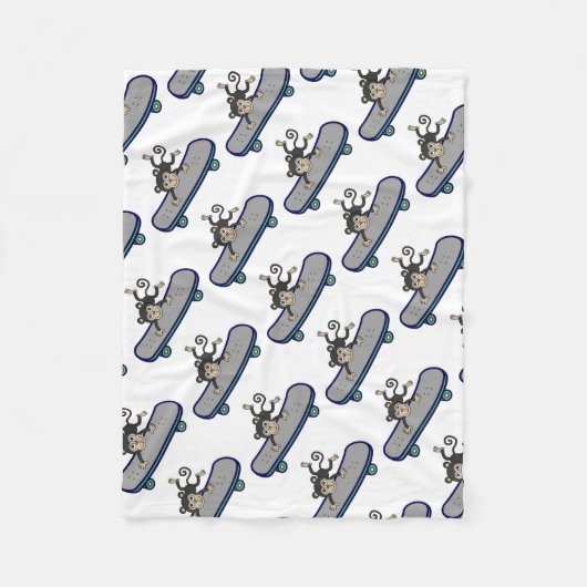 Baby Affe-ReitSkateboards Fleecedecke (Vorderseite)