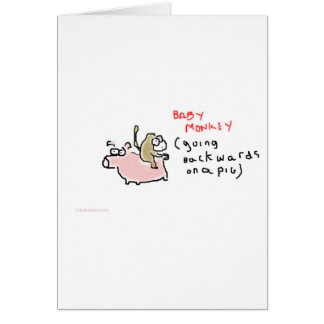 Baby-Affe (rückwärts fahrend auf ein Schwein)