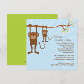 Baby-Affe-Safari-Babyparty-Einladung Einladung (Vorne/Hinten)