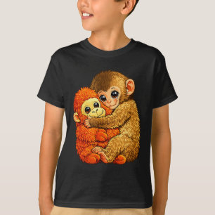 Baby-Affe schlägt - lustiges Affe-Plüschspielzeug- T-Shirt