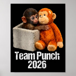 Baby-Affe süßer Affe Team Punch 2026 Zoo Poster