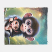 Baby Affen Fleecedecke (Vorderseite (Horizontal))
