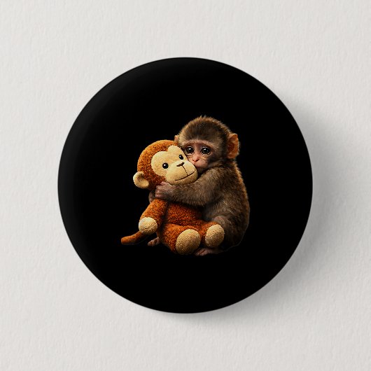 Baby-Affen-Schlag-Plüsch süßer Affe-Schlag-Plüsch Button (Vorderseite)