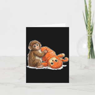 Baby-Affen-Schlag süßes Meme-Grafik-T-Shirt Karte