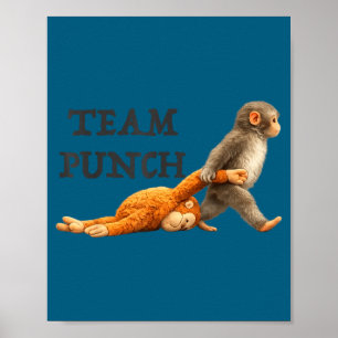 Baby-Affen-Team-Schlag lustiger Affe-Meme  Poster