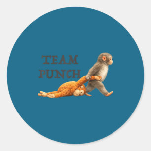 Baby-Affen-Team-Schlag lustiges Affen-Meme Baby-Mö Runder Aufkleber