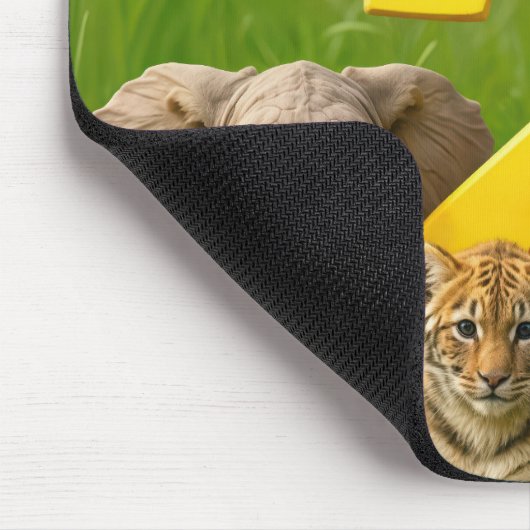 Baby African Animals With a Number Two Mousepad (Ecke)