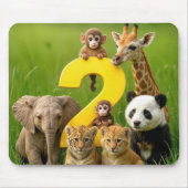 Baby African Animals With a Number Two Mousepad (Vorne)