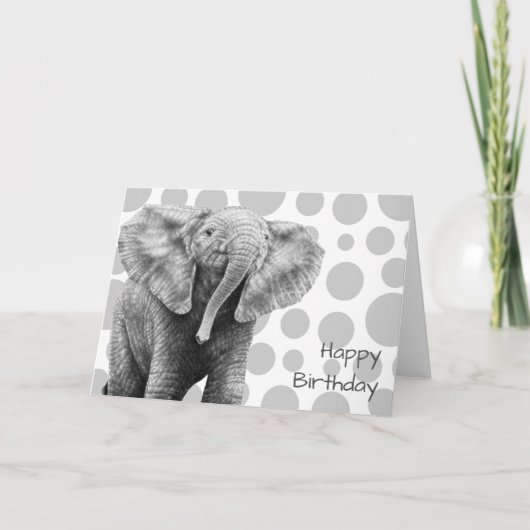 Baby African Elephant Birthday Card Karte (Vorderseite)