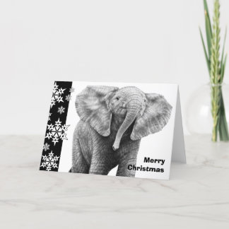 Baby African Elephant Christmas Card Feiertagskarte