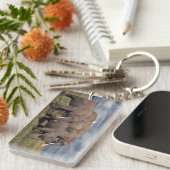 Baby African Elephant mit Familie Schlüsselanhänger (Vorderseite rechts)