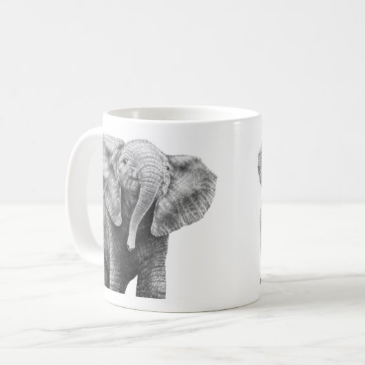 Baby-afrikanischer Elefant-Tasse Kaffeetasse (Vorderseite Links)
