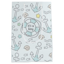 Baby Ahoy Nautical Baby Boy Geschenktasche