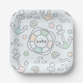 Baby Ahoy Paper Plate Pappteller