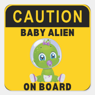 Baby Alien Quadratischer Aufkleber