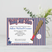 BABY All Star Baseball Champ Baby Dusche einladen Einladung (Stehend Vorderseite)