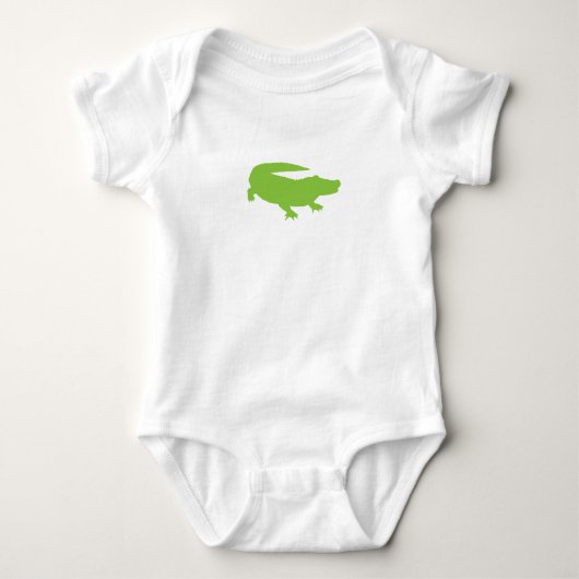 Baby Alligator Crocodile Green Preppy Fun Baby Strampler (Vorderseite)