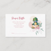 Baby Alligator schlägt floralen Windelknipser Begleitkarte (Vorderseite)