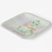 Baby Alligator Welcome Baby Boy Pappteller (Gewinkelt)