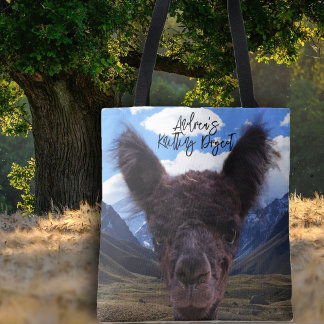 Baby Alpaca Face Mountains Knitting Bag Tasche