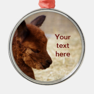 Baby-Alpaka-Weihnachtsverzierung Ornament Aus Metall