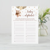 Baby Alphabet ABC Game Baby Shooting Teddy Bear Ca Einladung (Stehend Vorderseite)