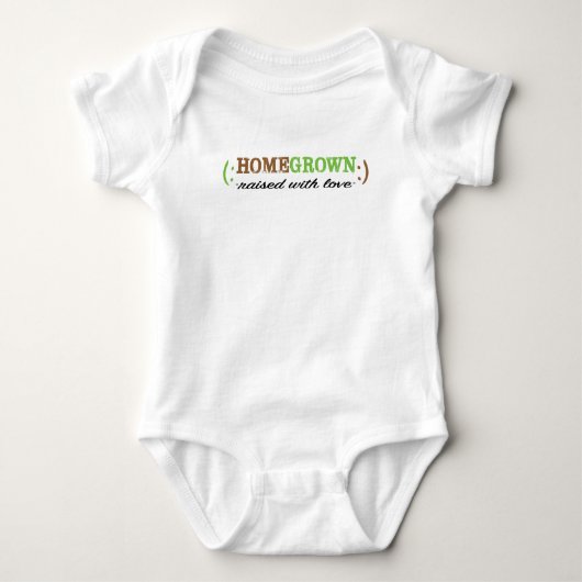 Baby American Apparel Bodysuit "HomeGrown"/Green Baby Strampler (Vorderseite)