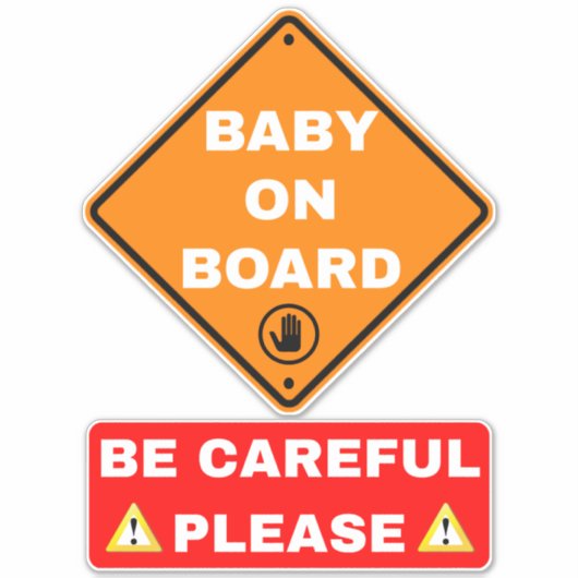 Baby an Bord Auto-Schild - Warnmeldung Aufkleber (Vorderseite)