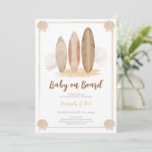 Baby an Bord Baby Dusche Einladung (Stehend Vorderseite)