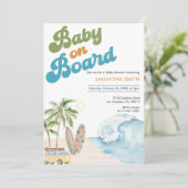 Baby an Bord Baby Dusche geschlechtsneutral Einladung (Stehend Vorderseite)