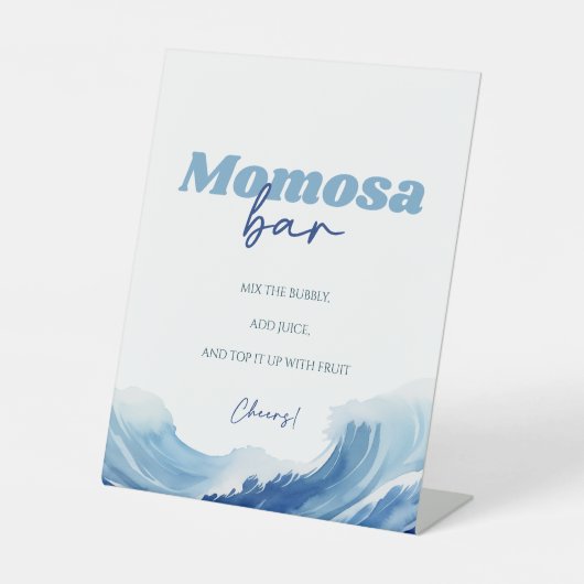 Baby an Bord Baby Dusche Momosa Bar Sockelschild (Vorderseite)