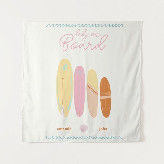 Baby an Bord Baby Dusche Ocean Thema Wandteppich (Vorderseite)