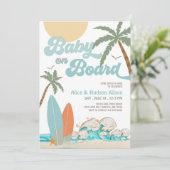 Baby an Bord Baby Dusche Sprinkle Surfdusche Einladung (Stehend Vorderseite)