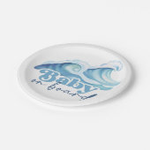 Baby an Bord Baby Dusche Teller, Surf Baby Dusche Pappteller (Schrägansicht)