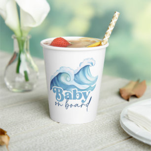 Baby an Bord Baby Duschkabinen, Surf Baby Dusche Pappbecher