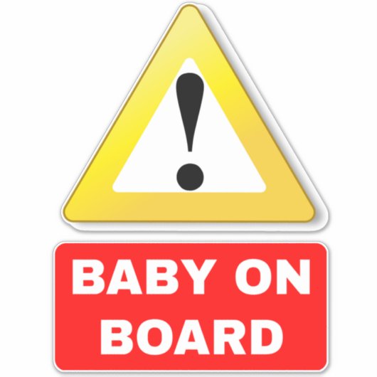 Baby an Bord - Baby Safety Sign Car Aufkleber (Vorderseite)