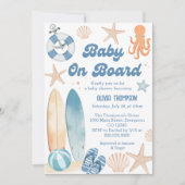 Baby an Bord Baby Shower Beach Einladung (Vorderseite)