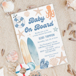 Baby an Bord Baby Shower Beach Einladung