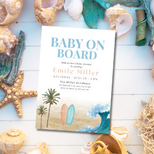 Baby an Bord - Baby Shower, Surferjunge Baby Showe Einladung