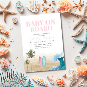 Baby an Bord Baby Shower, Surfstrand Baby Shower Einladung