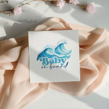 Baby an Bord Babydusche Napkin, Surf Baby Dusche