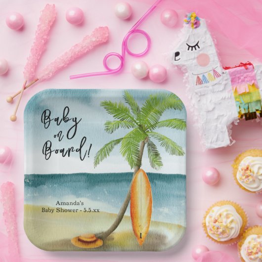 Baby an Bord Babydusche Pappteller (Party)