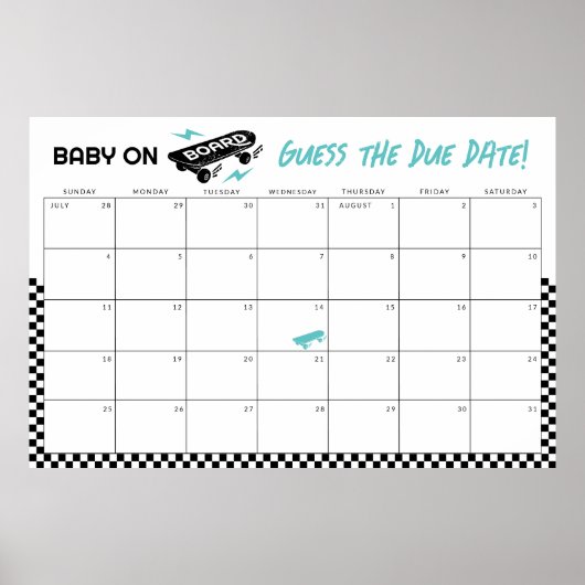 Baby an Bord Babydusche schätzt den Fälligkeitsdat Poster (Vorne)