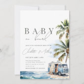 Baby an Bord Babydusche, Surf Beach Einladung (Vorderseite)