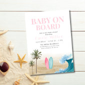 Baby an Bord - Babyshower, Surfstrand-Babyshower Einladung