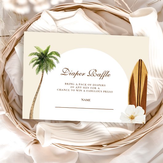 Baby an Bord Beach Baby Duschdiapper Raffle Begleitkarte