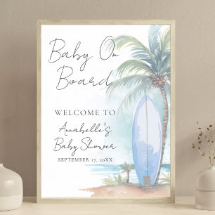 Baby an Bord Beach Baby Dusche Begrüßungszeichen Poster